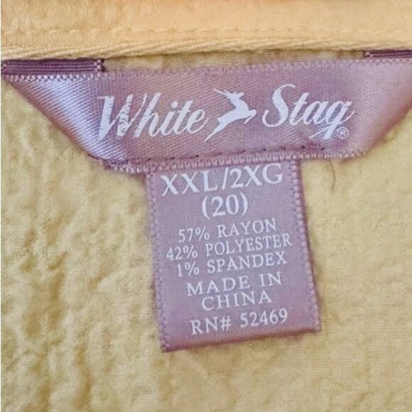 White Stag Yellow Crinkle Button Down Blouse Size XXL - Picture 5 of 5